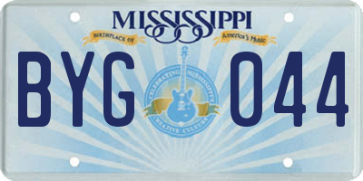 MS license plate BYG044