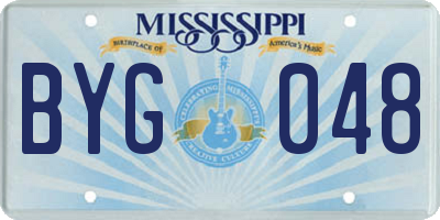 MS license plate BYG048