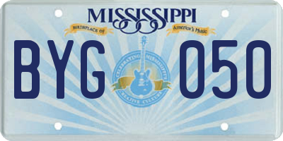 MS license plate BYG050