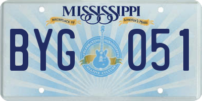 MS license plate BYG051