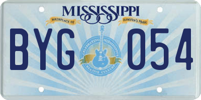 MS license plate BYG054