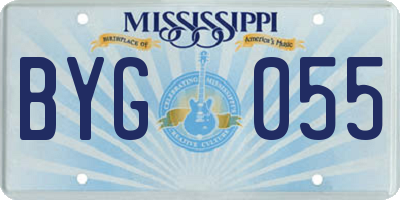 MS license plate BYG055