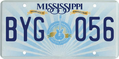 MS license plate BYG056