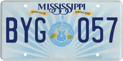 MS license plate BYG057