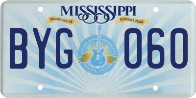 MS license plate BYG060