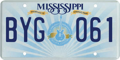 MS license plate BYG061