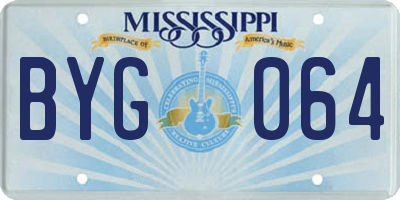MS license plate BYG064