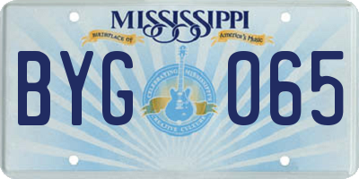 MS license plate BYG065