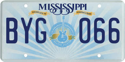 MS license plate BYG066