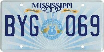 MS license plate BYG069