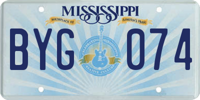 MS license plate BYG074
