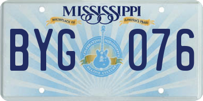 MS license plate BYG076