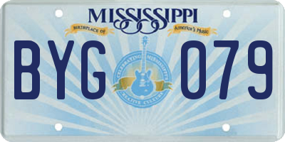 MS license plate BYG079