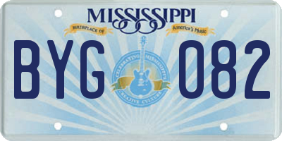MS license plate BYG082