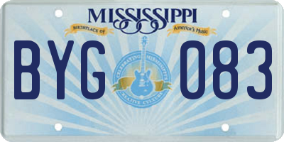 MS license plate BYG083