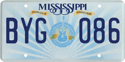 MS license plate BYG086
