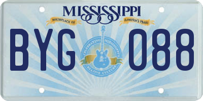 MS license plate BYG088