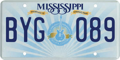 MS license plate BYG089
