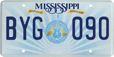 MS license plate BYG090