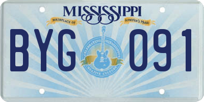 MS license plate BYG091