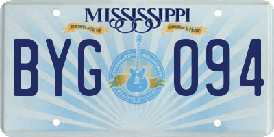 MS license plate BYG094
