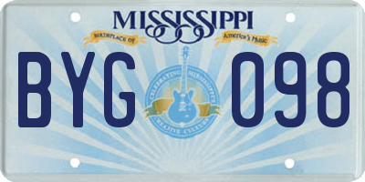 MS license plate BYG098