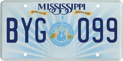 MS license plate BYG099