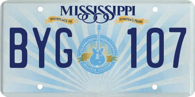 MS license plate BYG107