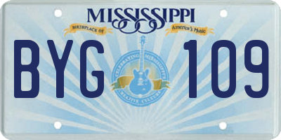 MS license plate BYG109