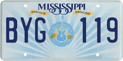 MS license plate BYG119