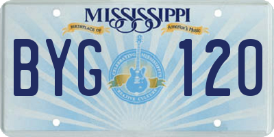 MS license plate BYG120