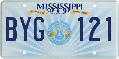 MS license plate BYG121
