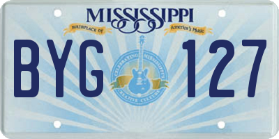 MS license plate BYG127