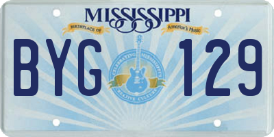 MS license plate BYG129