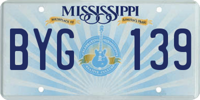 MS license plate BYG139