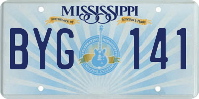 MS license plate BYG141