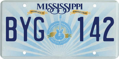 MS license plate BYG142