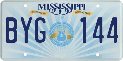 MS license plate BYG144