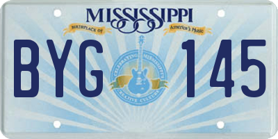 MS license plate BYG145