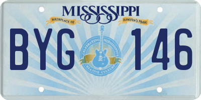 MS license plate BYG146