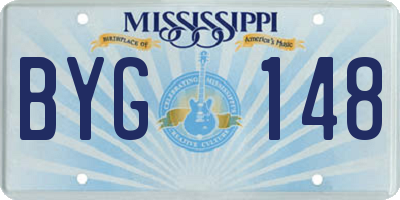 MS license plate BYG148