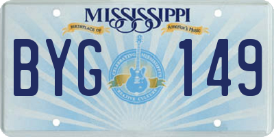 MS license plate BYG149