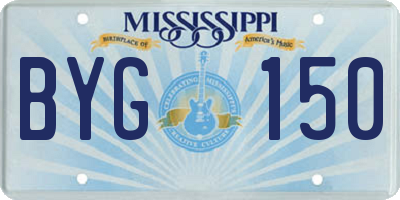 MS license plate BYG150