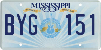 MS license plate BYG151