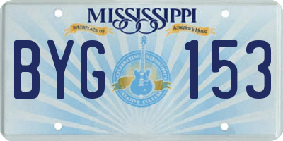 MS license plate BYG153
