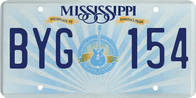 MS license plate BYG154