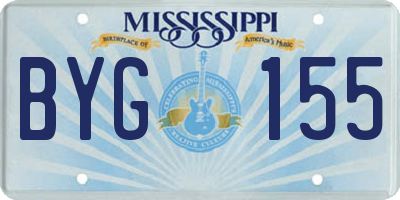 MS license plate BYG155