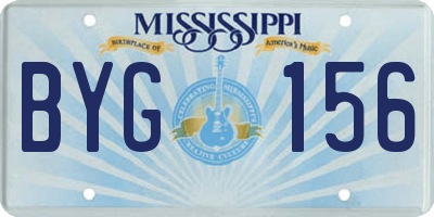 MS license plate BYG156