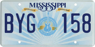 MS license plate BYG158
