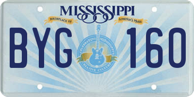 MS license plate BYG160